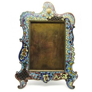 French Champlevé Enamel Picture Frame c 1860
